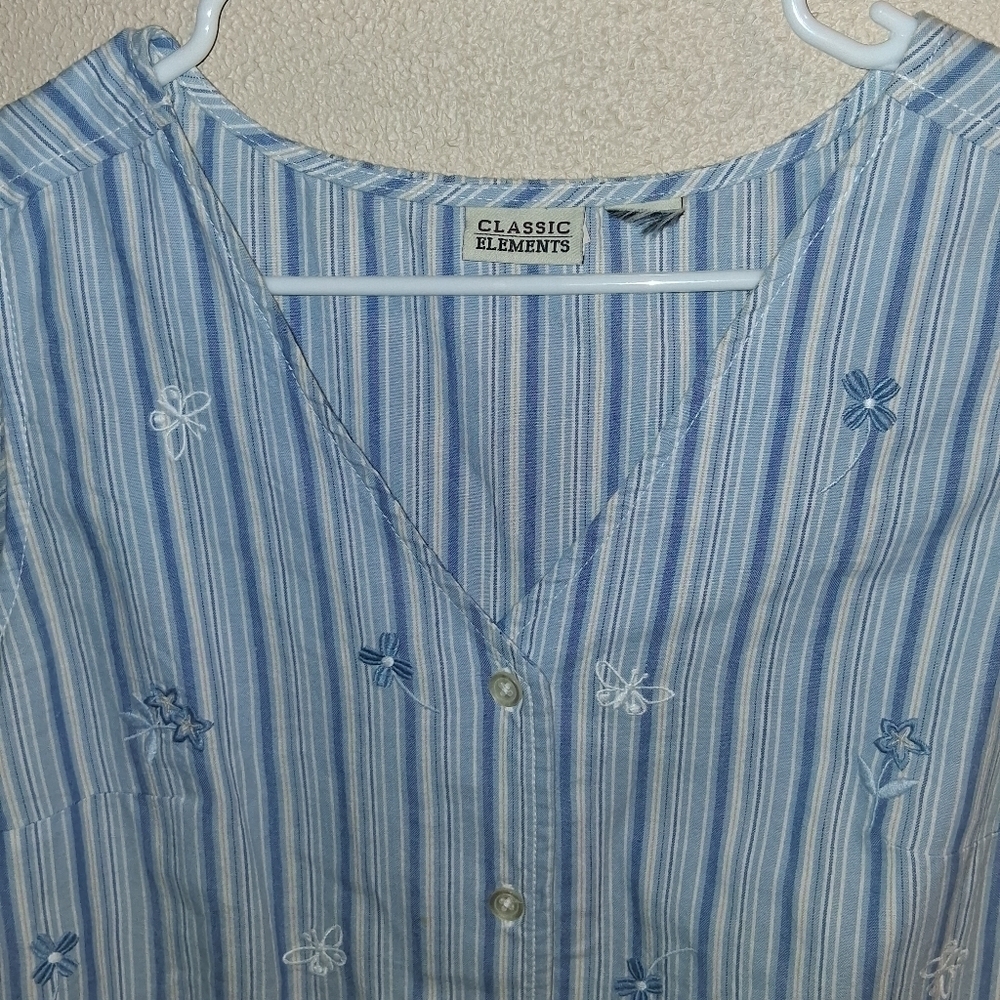 Vintage Classic Elements Vest Cottage Core Embroidered Button Down Vest L - Picture 2 of 6